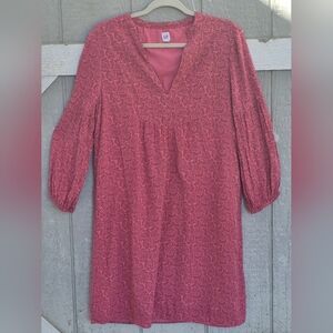 GAP Women's Dress Floral Peasant Swing Boho Rayon Cotton Lined Size M